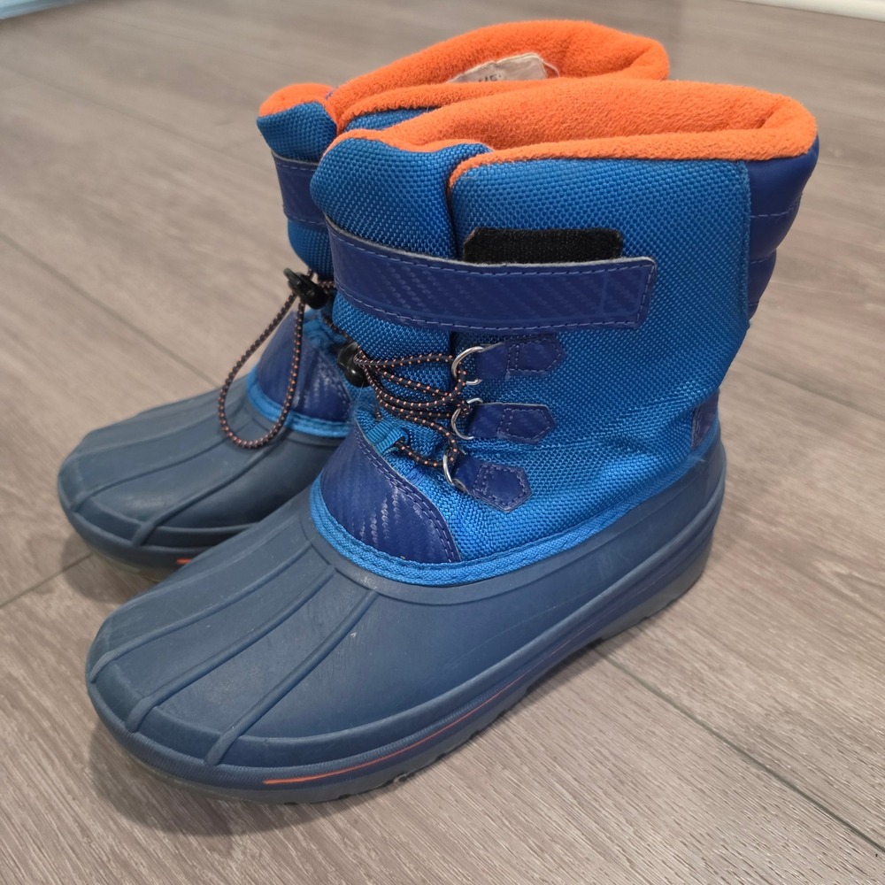 Wonder Nation Boys Blue Snow Boots Water Resistant Insulated Size 5 BBWN41